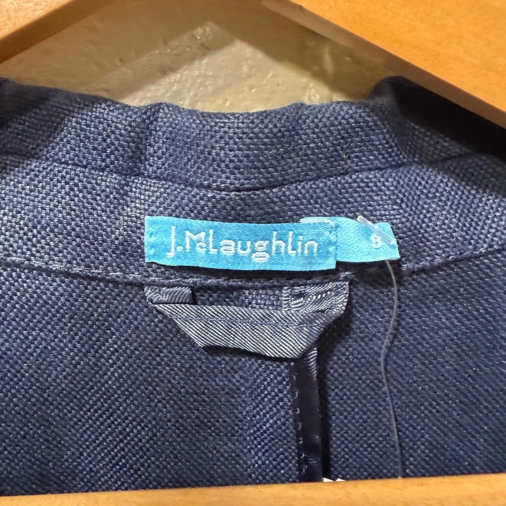 J McLaughlin Ressie Jacket Navy Double Breasted Blazer NWT Sz 8 Old Money Preppy - Picture 12 of 16